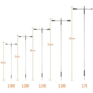 Lampioni Ferroviari <span class=keywords><strong>in</strong></span> Scala 1:75-200, Luci Stradali LED 3V, Modelli <span class=keywords><strong>in</strong></span> Miniatura per Scenari di Costruzioni - Product Image 1