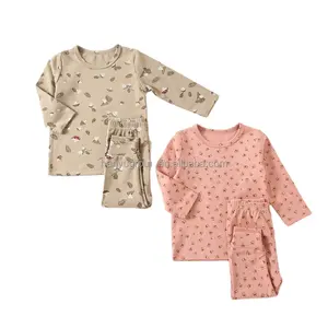 20222pcs Tシャツパンツパジャマ服半袖幼児服セット子供男の子子供パジャマ女の子パジャマ