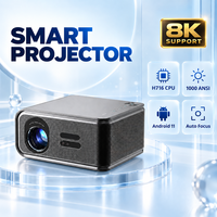 Projecteur 4K Android intelligent Wi-Fi avec haut-parleurs, résolution native 1080P, projecteur de plafond pour salle de classe, équipement de présentation