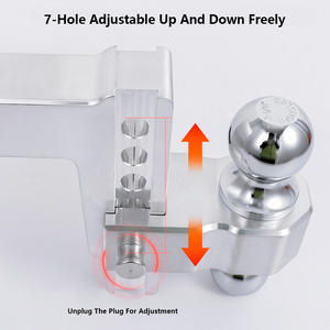 Hợp kim nhôm có thể điều chỉnh vuông miệng 2-6 inch Trailer đôi bóng kéo thả Hitch - Product Image 6
