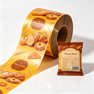 Bolsa de Embalaje para Pan, Impresa y Laminada con Offset Personalizado, en Rollo, de Plástico de Grado Alimenticio, para Alimentos para Bebés, Panadería y Venta al por Menor - Product Image 1