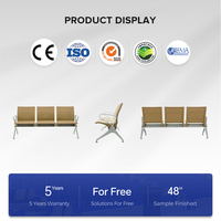 Chaises d'attente modernes pour aéroport, 3-5 places, structure métallique, coussin en PU, sièges en rangée pour terminal, salle d'attente de départ, école, clinique
