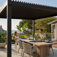 Système de pergola bioclimatique motorisée en aluminium, toit à lames orientables imperméable, auvent, gazebo, terrasse, jardin
