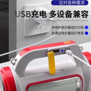 ไฟฉาย LED พลังงานแสงอาทิตย์ พร้อมแผงโซลาร์เซลล์แบบชาร์จ USB ไฟฉุกเฉินสำหรับใช้งานกลางแจ้ง ควบคุมด้วยระบบสัมผัส ตัวเครื่องทำจากพลาสติก รองรับแรงดันไฟฟ้าขาเข้า 6V - Product Image 2