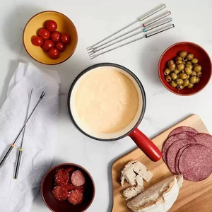 Pot à fondue au chocolat et au fromage en <span class=keywords><strong>fonte</strong></span> émaillée de couleur personnalisée, <span class=keywords><strong>Caquelon</strong></span> - Product Image 5