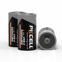 Batterie lithium-ion rechargeable de type C PKCELL avec port de charge USB 1,5 V jaune de qualité A en stock