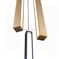 Lustre LED carré en acier noir et or sur mesure, luminaire suspendu multi-brins pour hôtel, salle à manger, éclairage de projet pour plafonds hauts
