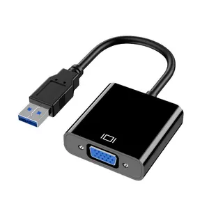 حار بيع USB 3.0 الذكور إلى vga أنثى تمديد الخارجية بطاقة جرافيكس USB3.0 لمحول VGA محول كابل مع شرائح