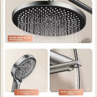 Ensemble de douche à effet pluie numérique LED en aluminium sur mesure OEM, haute pression, fixation murale, barre coulissante, robinet en céramique, vente en gros pour salle de bain