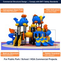 SageDelightRides Modules de parc commerciaux, toboggans d'inspection et de jeu pour enfants, en LLDPE et acier galvanisé, pour place publique, vente en gros