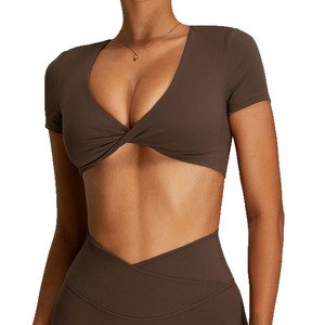 हॉट सेल में महिलाओं ने स्पोर्टी योगा को हाई क्वालिटी की हाई-कमर पैंट पहनकर फिटनेस क्रॉस ब्रा स्पोर्टी शर्ट जिम योग सेट लेगिंग - Product Image 2