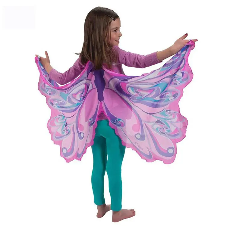 Kostum halloween anak-anak jubah kupu-kupu malaikat cosplay pertunjukan panggung sayap peri jubah performa