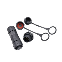 AHUA Fiche électrique de signal à 8 broches M12 circulaire en plastique mâle montée sur panneau vers prise femelle Connecteur de câble d'assemblage Prise IP68