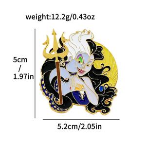 Wholesale New Designs Unisex Metal Brooch <b>Pins</b> Skeleton Jack Black Witch Character Enamelling DIY Clothing Decorations - Product Image 2