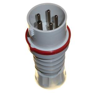 Enchufe Móvil Recto de Plástico Hp 3P+N+T 16A 400V Ip44 con Banda Roja y Conexión a Tierra Estándar - Product Image 2