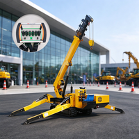 Mini-grue araignée hydraulique diesel sur chenilles avec bras articulé pliable à vendre