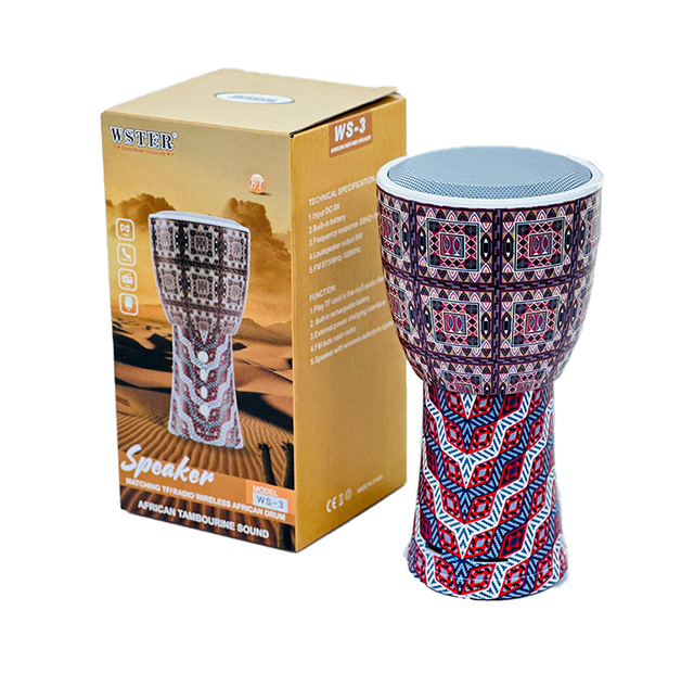 New WS-3 Hand Drum Shaped Wireless Speaker Waterproof Outdoor MINI Portable Bluetooth Speakers