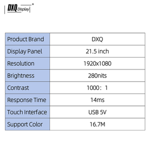 DXQ 14ms LVDS LCD Modules 16.7M 280nits 1920x1080 21.5 Inch TFT Display <b>Touch</b> <b>Screen</b> With Drive Board 21.5 Inch Lvds Hads Lcd 21 - Product Image 5