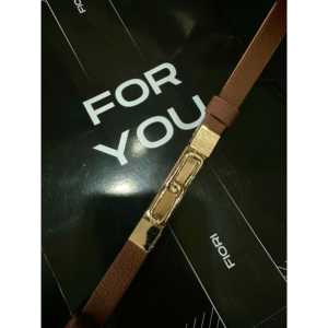 เข็มขัดผู้หญิงแบบปรับได้ Fiori ความกว้าง 3 ซม. หัวเข็มขัดโลหะผสม ดีไซน์บางสำหรับสายรัด - Product Image 1