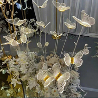 Écran de décoration lumineux papillon doré électroplaqué pour éclairage de route, nouveaux accessoires de mariage, fond de zone d'accueil et décoration de fenêtre
