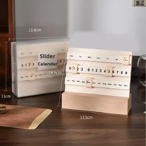 2026 Promotional Wooden Calendar Slider Perpetual Calendar Exam Countdown Creative Desktop Calendar