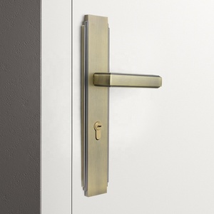 YONFIA 8202P34 poignée de porte <span class=keywords><strong>en</strong></span> alliage de zinc <span class=keywords><strong>en</strong></span> bronze antique massif sur plaque maison maison salle de bain levier poignée de porte serrure sur plaque arrière - Product Image 2