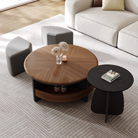 Table à thé circulaire de petite taille italienne minimaliste et moderne pour le salon Table basse de luxe pour la maison