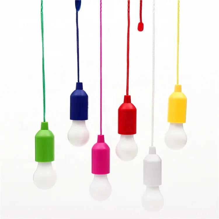 Indoor Outdoor Battery Operated pull-rope colorful hanging Rope Portable Home Tent Camping Lamp LED Pull cord Light Bulb