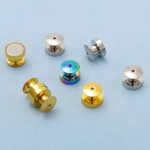 Pin pengunci kerah kuningan, belakang pin dengan magnet untuk tirai