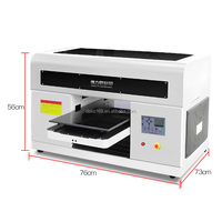 Impresora plana UV A3, 1 año de garantía, tinta UV CMYK colorida, máquina de rollo a rollo de cama plana para taza de cuero de madera