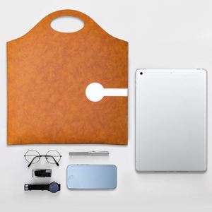 Bolso de Mano de Cuero Resistente al Agua A5, Personalizable con Logotipo, Ideal para Útiles Escolares y Archivos - Product Image 4
