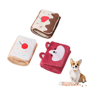 Wholesale Kinghon Interactive Stuffed <b>Plush</b> Dog Funny Squeaky Chew Toy with Folding Snuffle Cake Design - Product Image 2