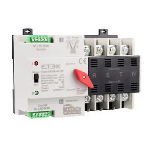 ETEK 220V 4 pólos comutador automático 125a 4P comutação AC tipo interruptores de alimentação dupla ATS