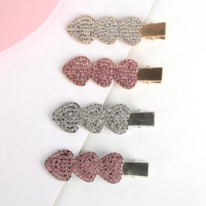 Outil de coiffure de luxe argent or sans courbure Barrettes <span class=keywords><strong>plates</strong></span> diamant épingle en métal strass pinces à cheveux sans plis pour le maquillage Bang - Product Image 5