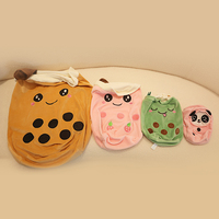 24cm pas cher bulle thé Boba peluche mignon fruits boisson Anime jouets en peluche peluche doux bulle lait thé peluche oreiller