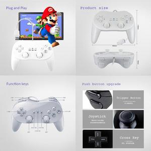 Controlador con cable Gamepad para Nintendo Wiis Remote Pro Joypad Joystick Compatible con NS <span class=keywords><strong>Wii</strong></span>/<span class=keywords><strong>Wii</strong></span> U - Product Image 2