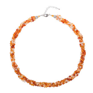 Collar de Piedras Preciosas con Cadena de Ágata Trenzada de 18 Pulgadas - Accesorio de Moda - Product Image 1