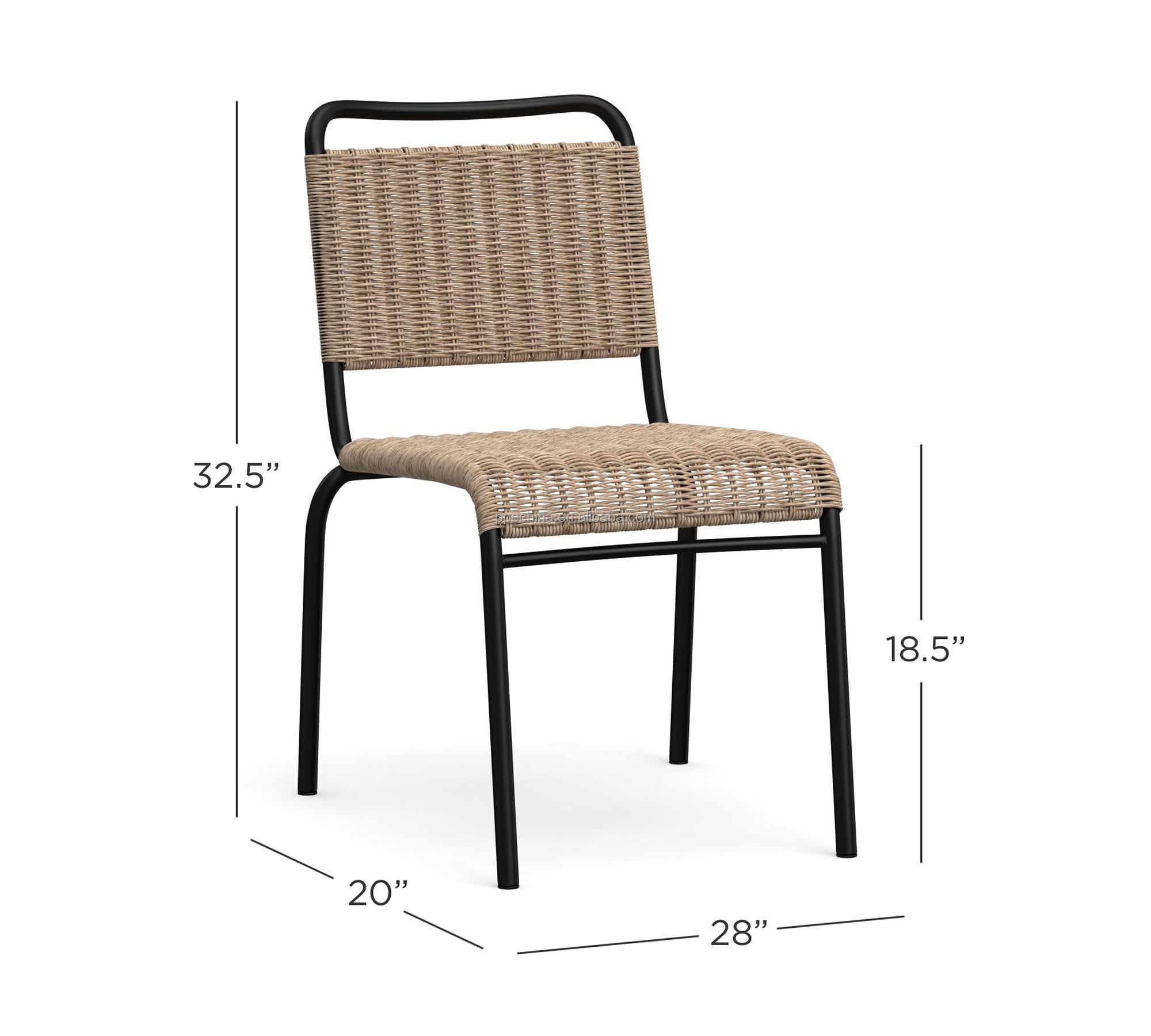 All-Weather Outdoor Wicker Stackable Patio Dining Chair Garden Feature Rattan Chair Outdoor Dining sets