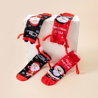 Chaussettes magnétiques unisexes pour Noël, tricotées, taille unique, mi-mollet, pour se tenir les mains