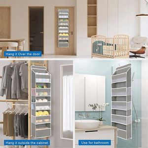 Organizador de almacenamiento de tela para puerta, montado en la pared, con bolsillos laterales, colgante sobre la puerta, para joyas, herramientas, almacenamiento de garaje y armario - Product Image 4