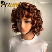 Perruques en gros : Perruque coupe pixie en cheveux vietnamiens bruts avec frange, perruques sans colle avec mèches, perruque blonde en cheveux humains, fournisseurs de perruques sans colle
