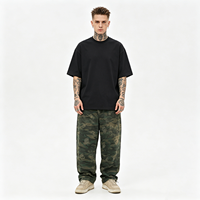 Pantalon Cargo Unisexe Vintage Camouflage à Rivets Crânes Coupe Large Style Urbain Décontracté Vente en Gros pour Hommes et Femmes