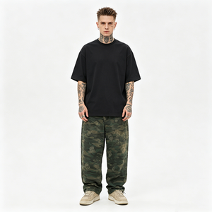 Pantaloni <span class=keywords><strong>Cargo</strong></span> Larghi Unisex Stile Street Vintage con Rivetti a Teschio e Stampa Camouflage - Casual, all'Ingrosso - Product Image 1