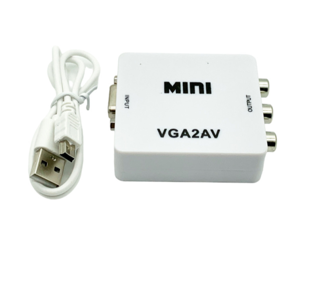 Mini HD Digital to VGA Converter Adapter with USB Power and 3.5mm Audio Out for Laptop PC to Projector Monitor 1080P