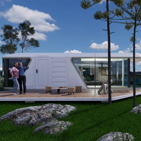 Chambre d'hôtel capsule de luxe moderne en conteneur préfabriqué avec conception étanche, cabine écologique et chambre à coucher