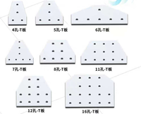 Support triangulaire à soufflet de 5 mm avec revêtement en poudre, angle de fixation métallique réglable à 5 trous pour connecteur de support industriel pour profilé en U