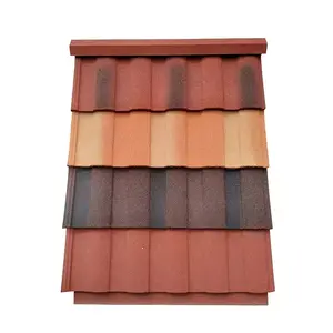 Building or decorations Material Roof Tile Classic Stone Metal Brown Coated Roof Tile with 2.7kg Per Piece