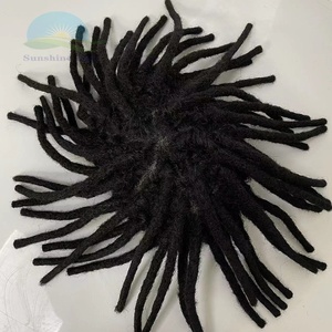 Prothèse capillaire en <span class=keywords><strong>dreadlocks</strong></span> pour hommes noirs, cheveux Remy, avec nœuds invisibles blanchis, sans perte ni nœuds, cheveux indiens - Product Image 3