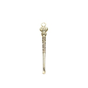Brass <b>Ear</b> <b>Pick</b> Keychain Pendant Lotus Ruyi Design Chinese Style Gift For <b>Ear</b> Cleaning - Product Image 1