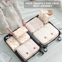 Organisateur de pochettes de compression pour bagages de voyage 8 ensembles de cubes d'emballage dans un sac de voyage léger et résistant
